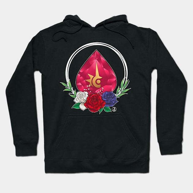 Red Mage from FF14 Job Crystal with Flowers T-Shirt Hoodie by SamInJapan